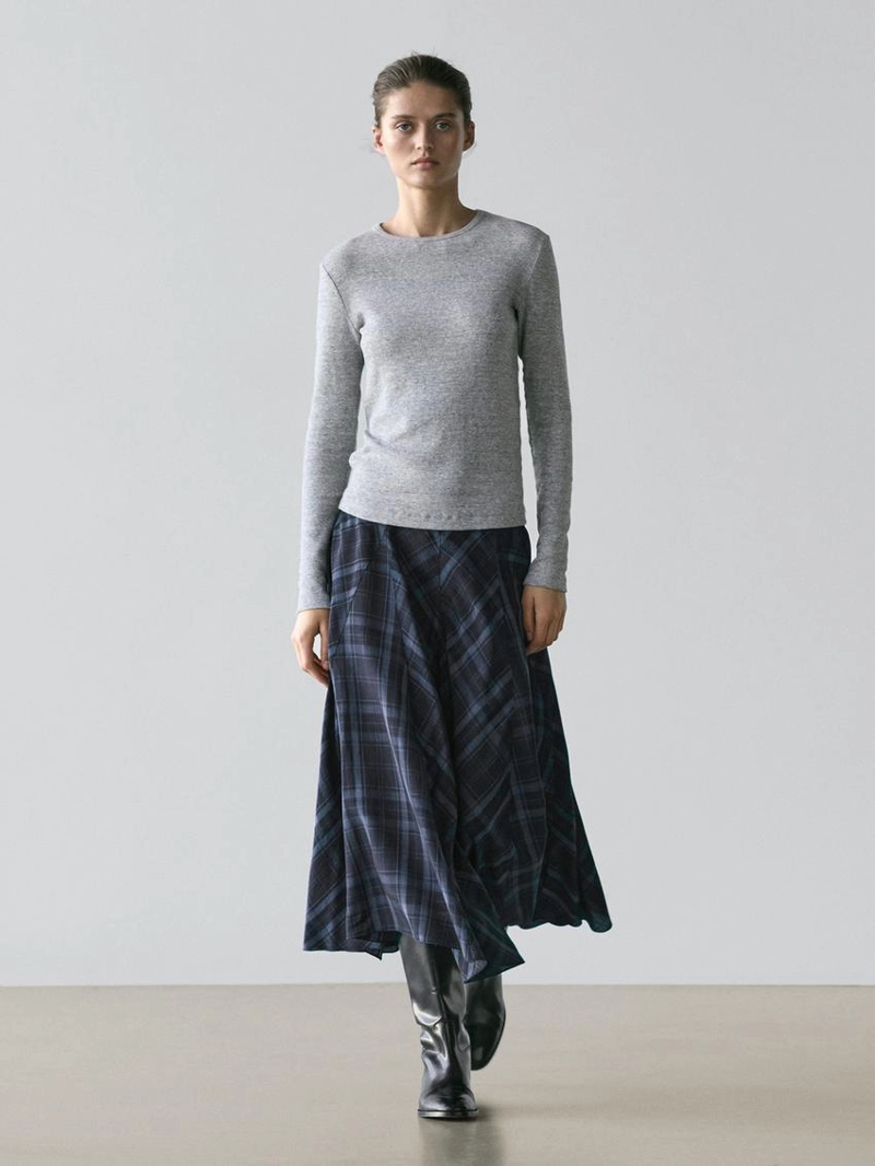 Юбка с завышенной талией в клетку