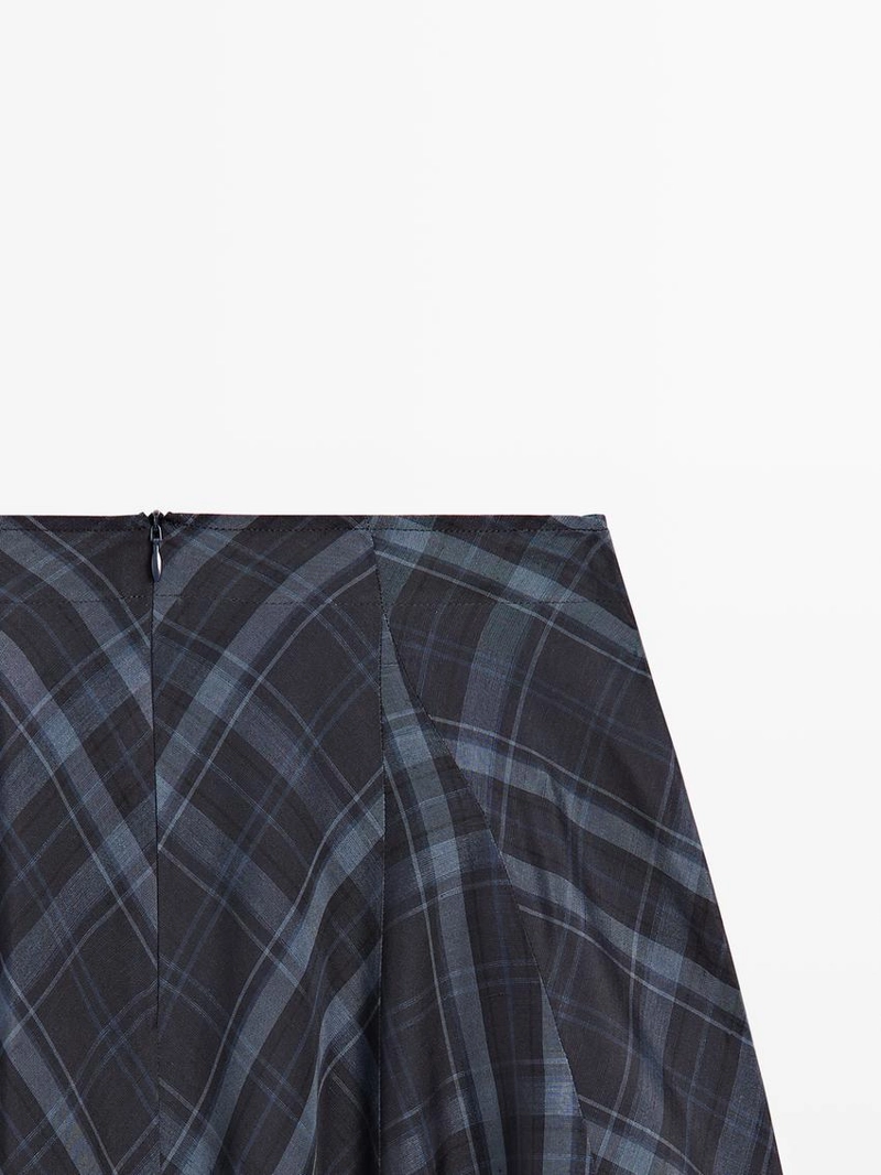 Юбка с завышенной талией в клетку