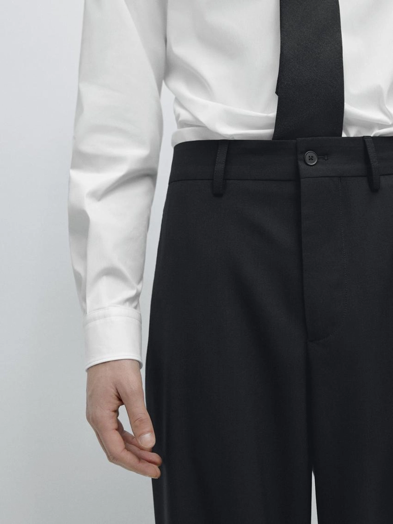 Широкие брюки для костюма из шерсти