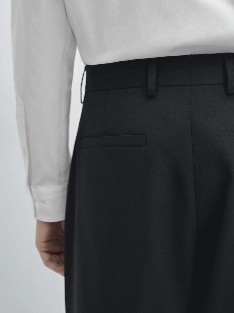 Широкие брюки для костюма из шерсти