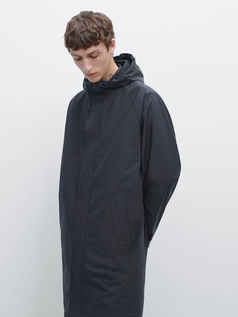 Длинная парка с капюшоном