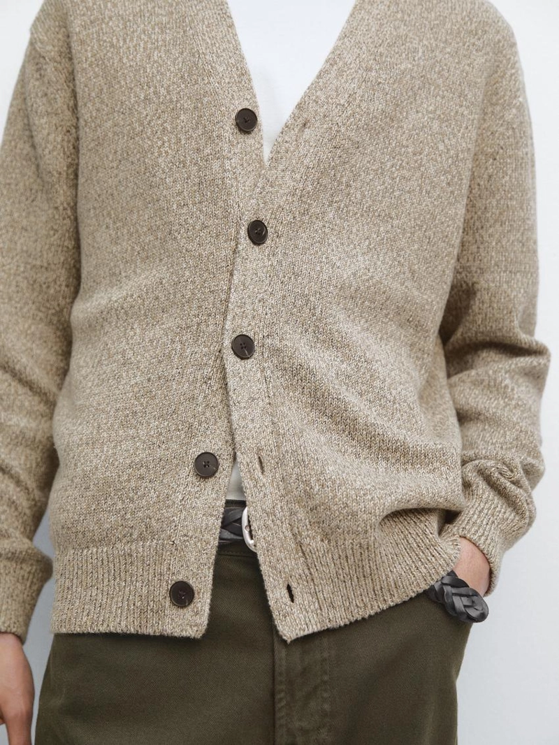 Кардиган из хлопкового трикотажа с пуговицами