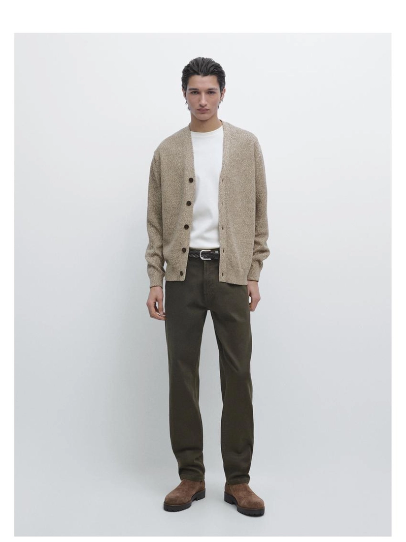 Кардиган из хлопкового трикотажа с пуговицами