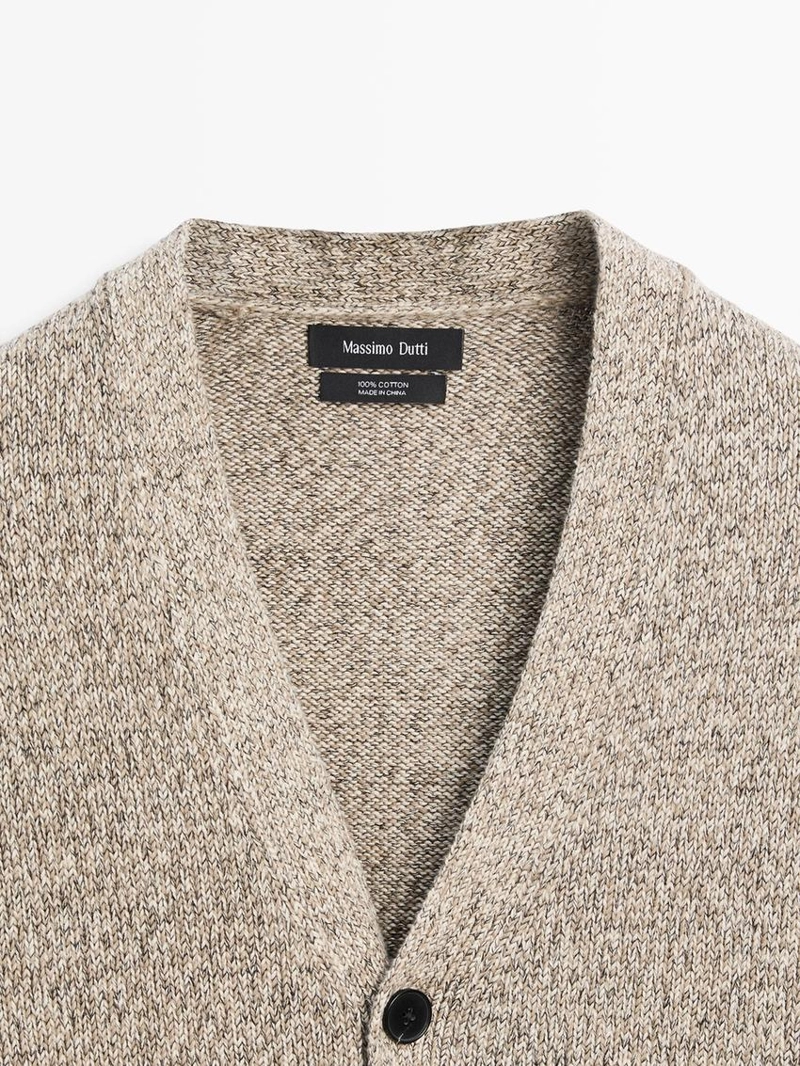 Кардиган из хлопкового трикотажа с пуговицами