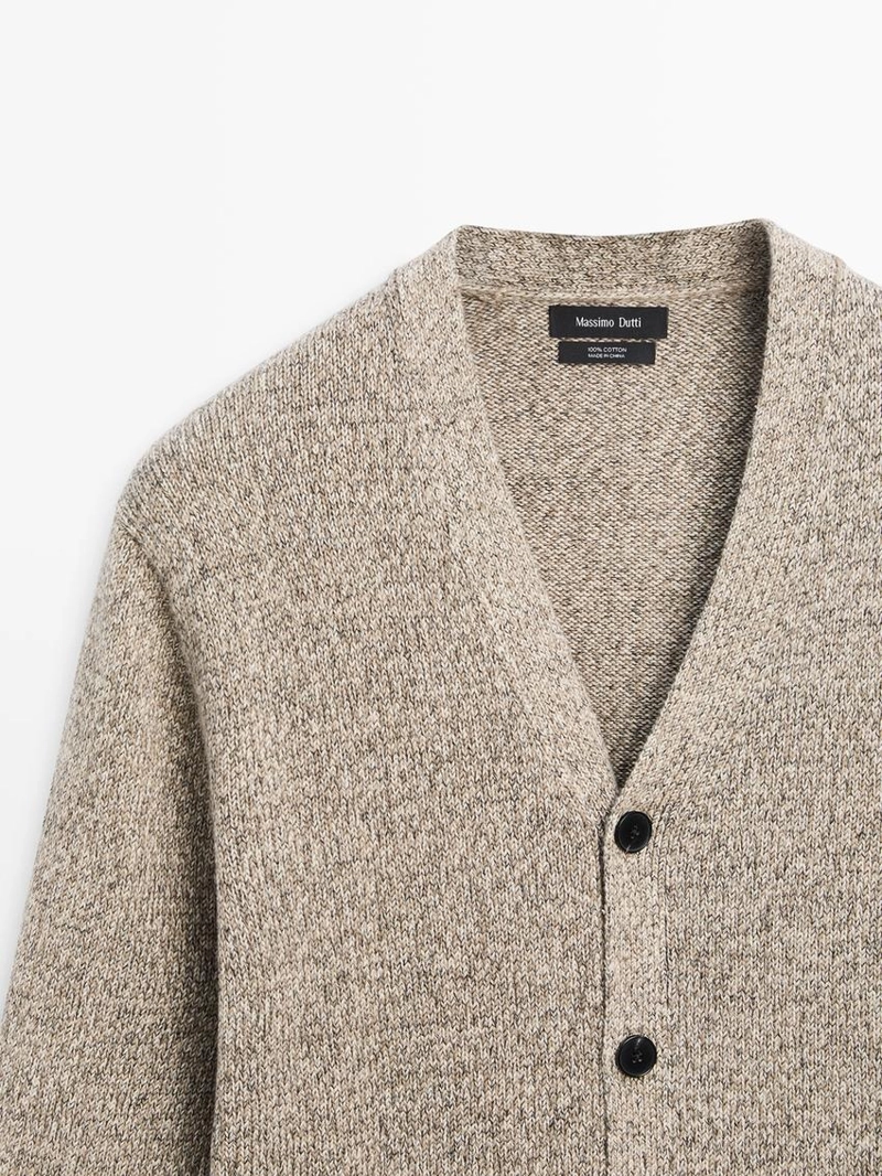 Кардиган из хлопкового трикотажа с пуговицами