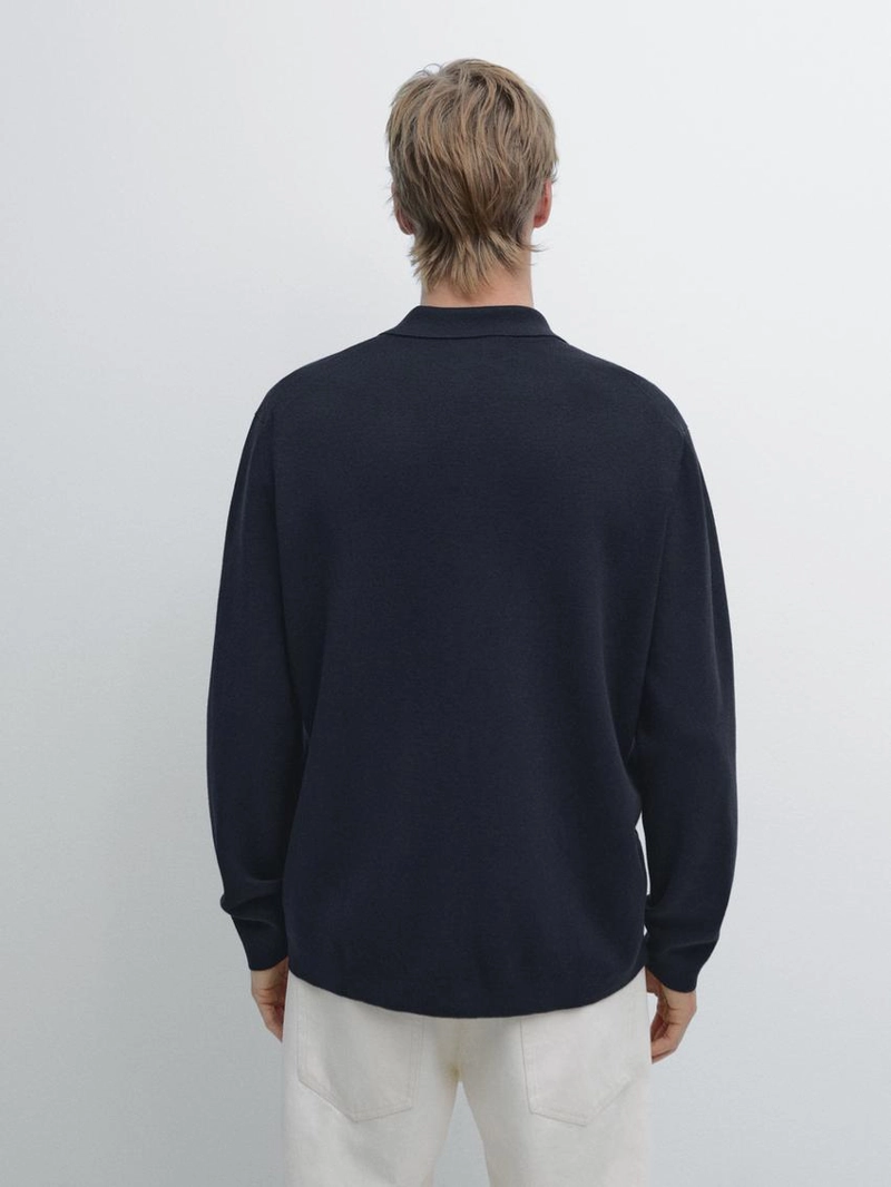 Кардиган из хлопка и шерсти с застежкой-молнией и карманами