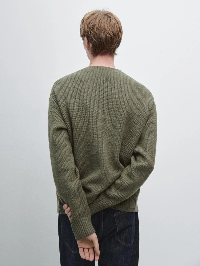 Кардиган из шерстяной смеси с v-образным вырезом