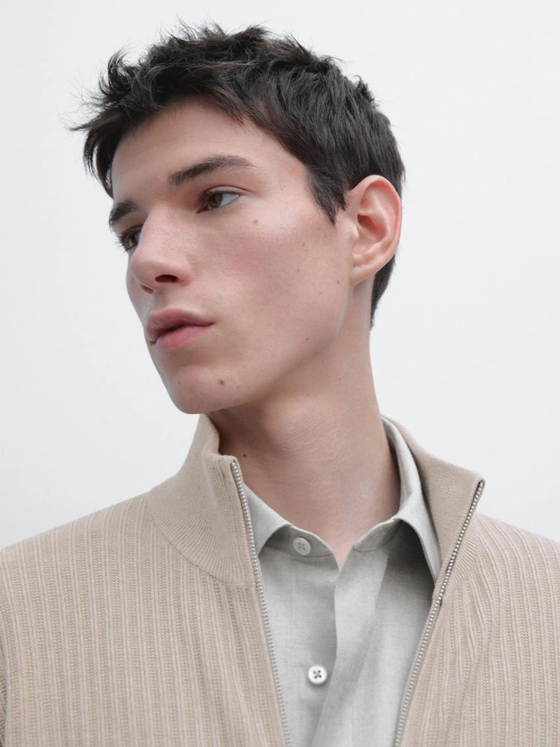 Кардиган из хлопкового трикотажа с молнией