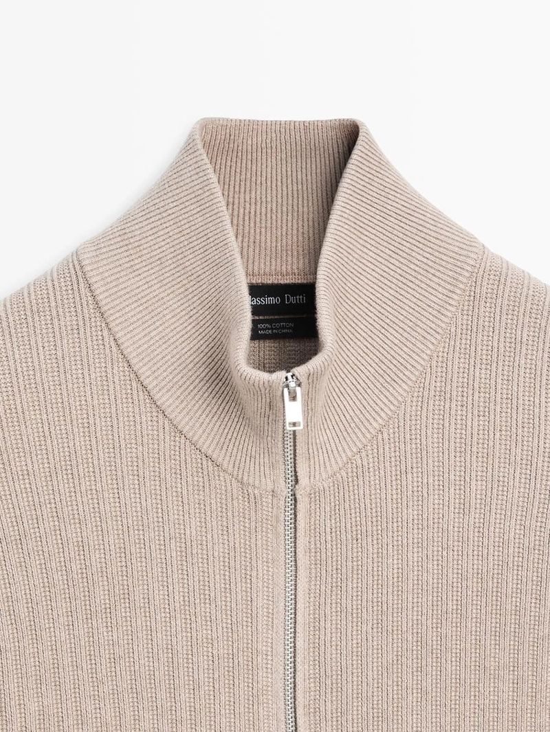 Кардиган из хлопкового трикотажа с молнией