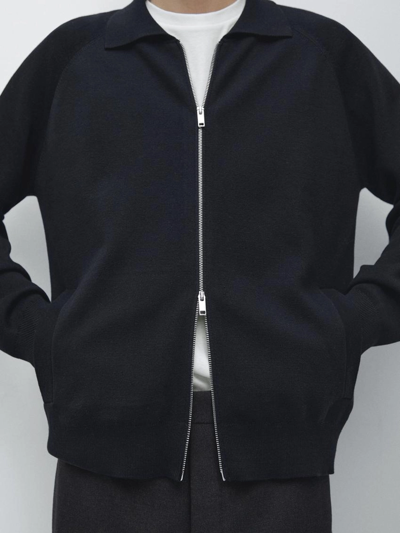 Кардиган из смесового хлопка с молнией