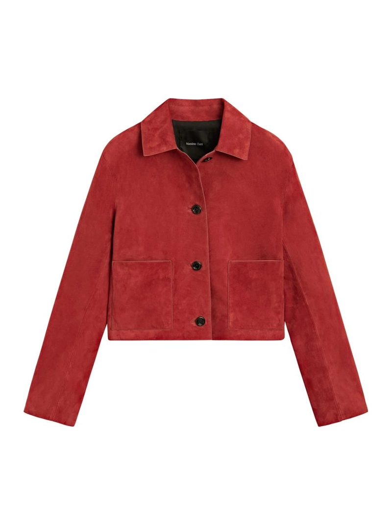 Короткая куртка из замши кожи