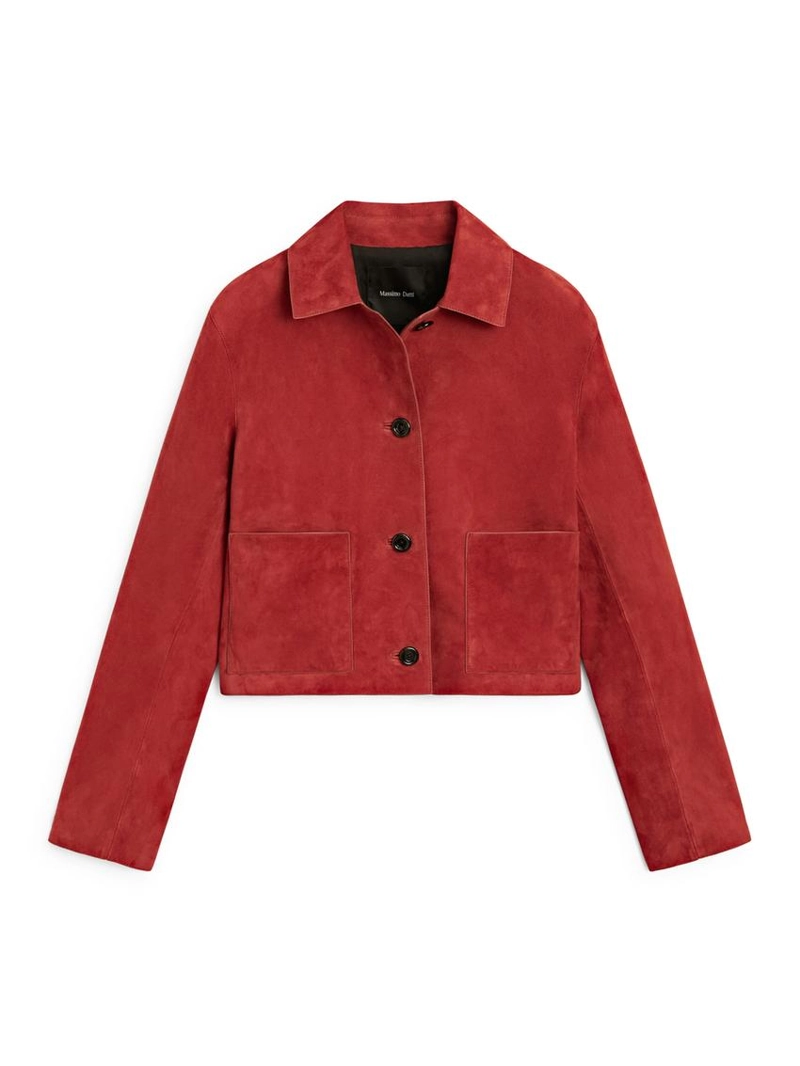 Короткая куртка из замши кожи