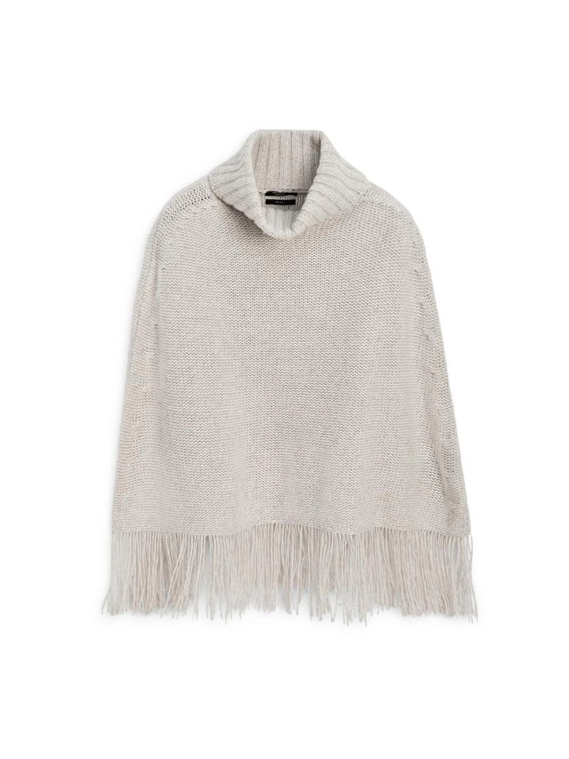 Пальто из 100% шерсти с деталями бахромы