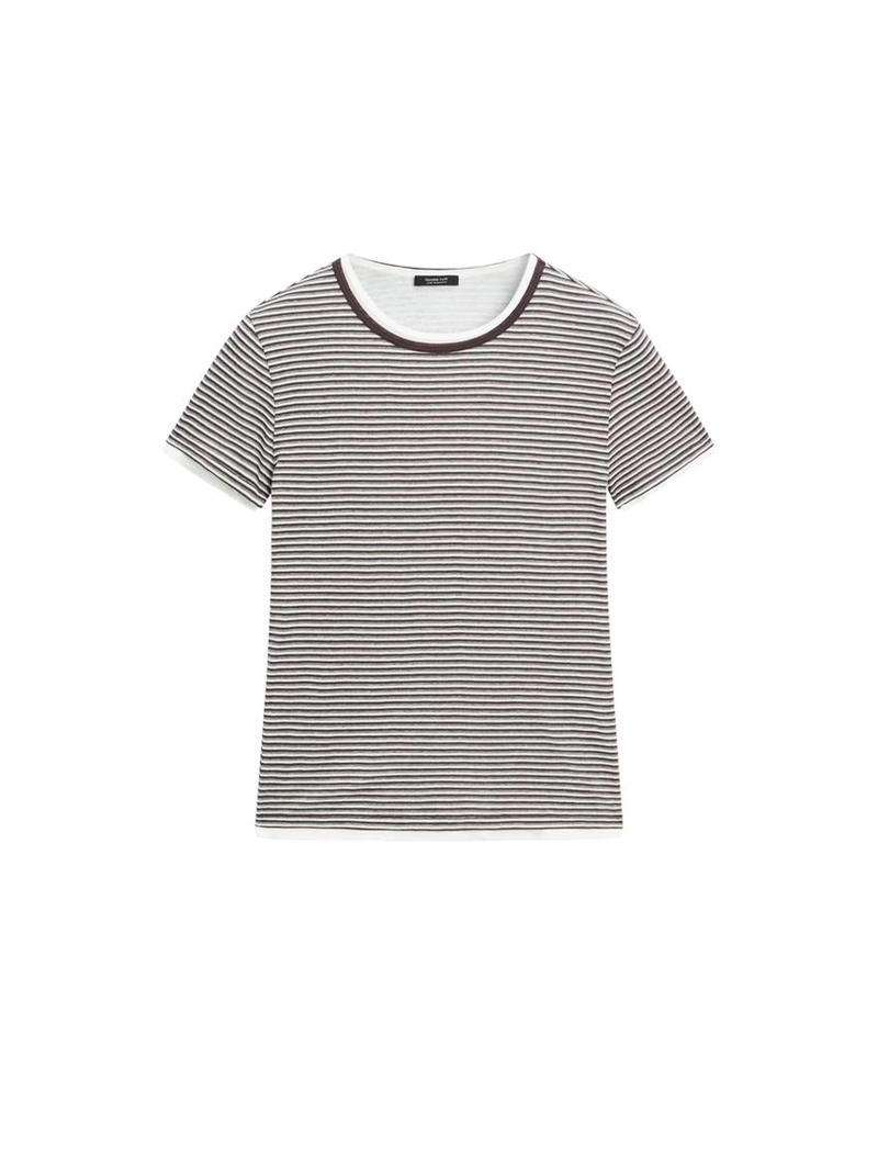 Полосатая двухслойная футболка с короткими рукавами