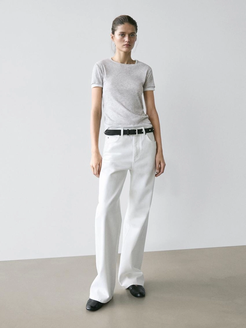 Футболка с коротким рукавом и двойной отделкой