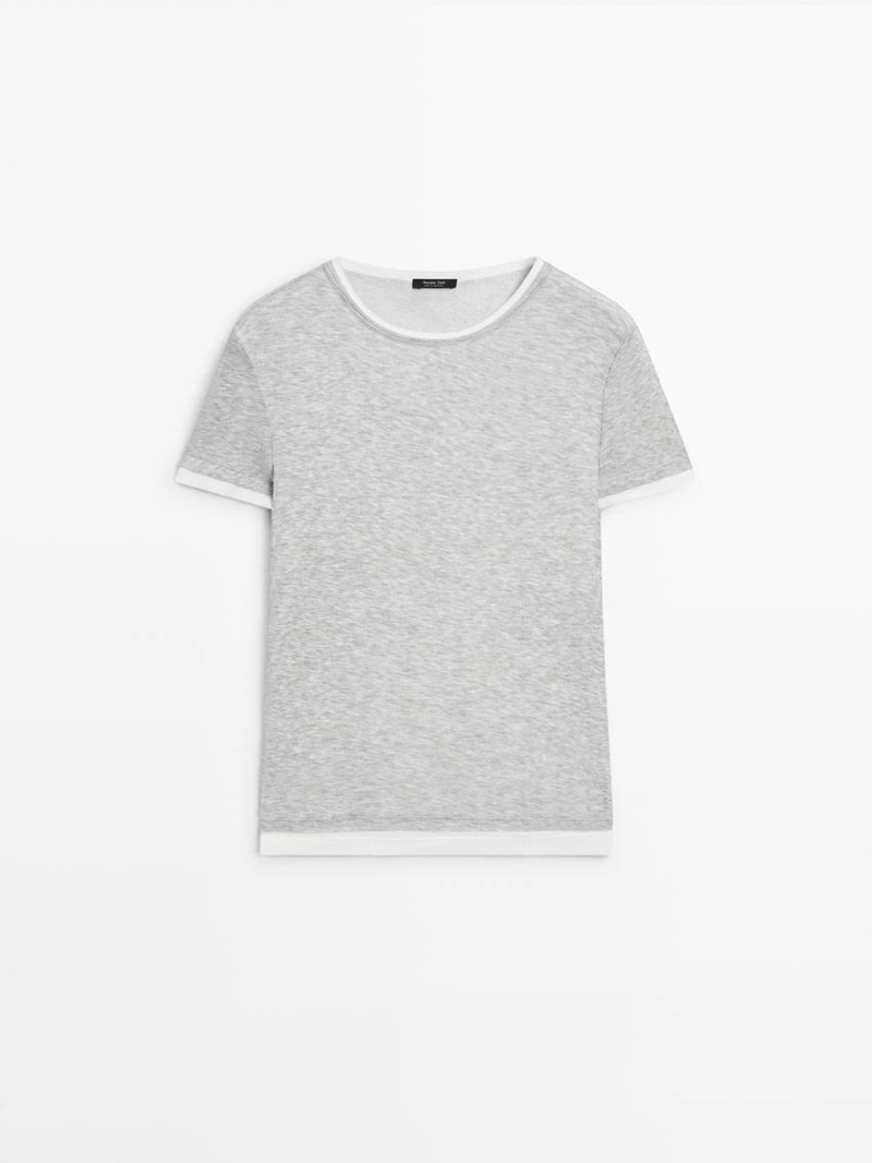 Футболка с коротким рукавом и двойной отделкой