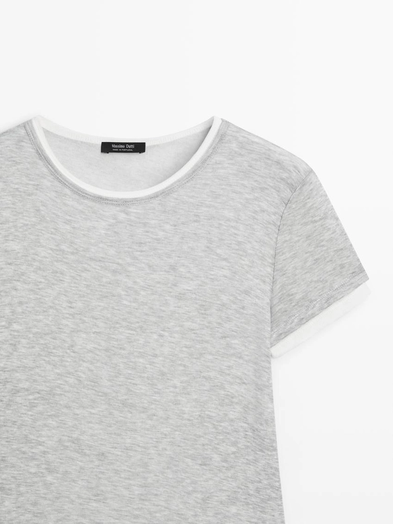 Футболка с коротким рукавом и двойной отделкой