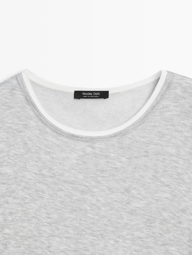 Футболка с коротким рукавом и двойной отделкой