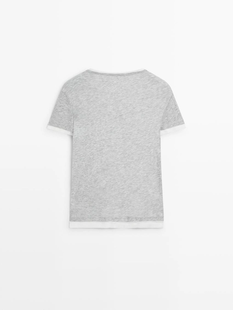 Футболка с коротким рукавом и двойной отделкой