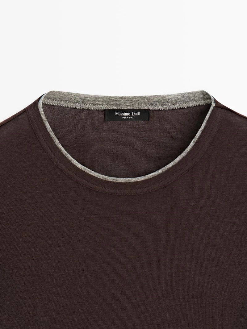 Майка с длинным рукавом и двойной обработкой края