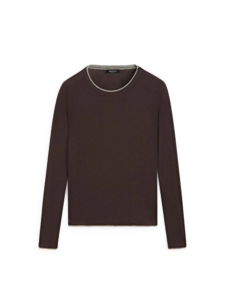 Майка с длинным рукавом и двойной обработкой края