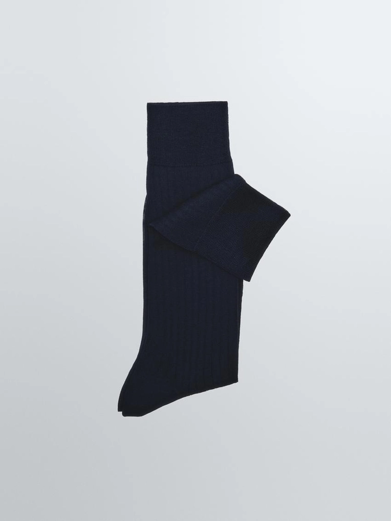 Носки из хлопкового микса в рубчик