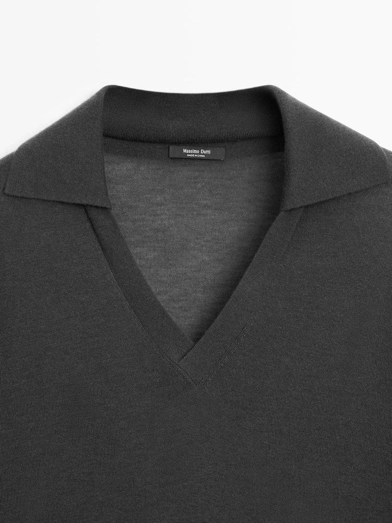 Свитер с объемным воротником из шелково-шерстяной смеси