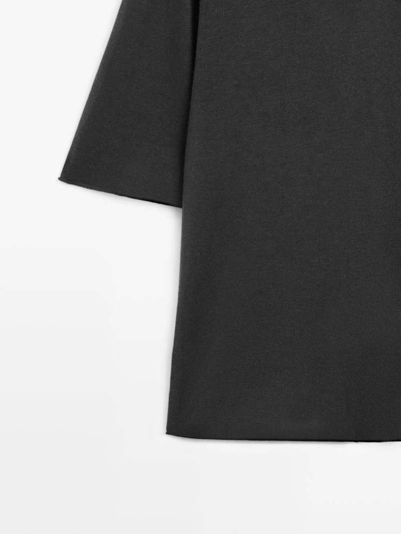 Свитер с объемным воротником из шелково-шерстяной смеси