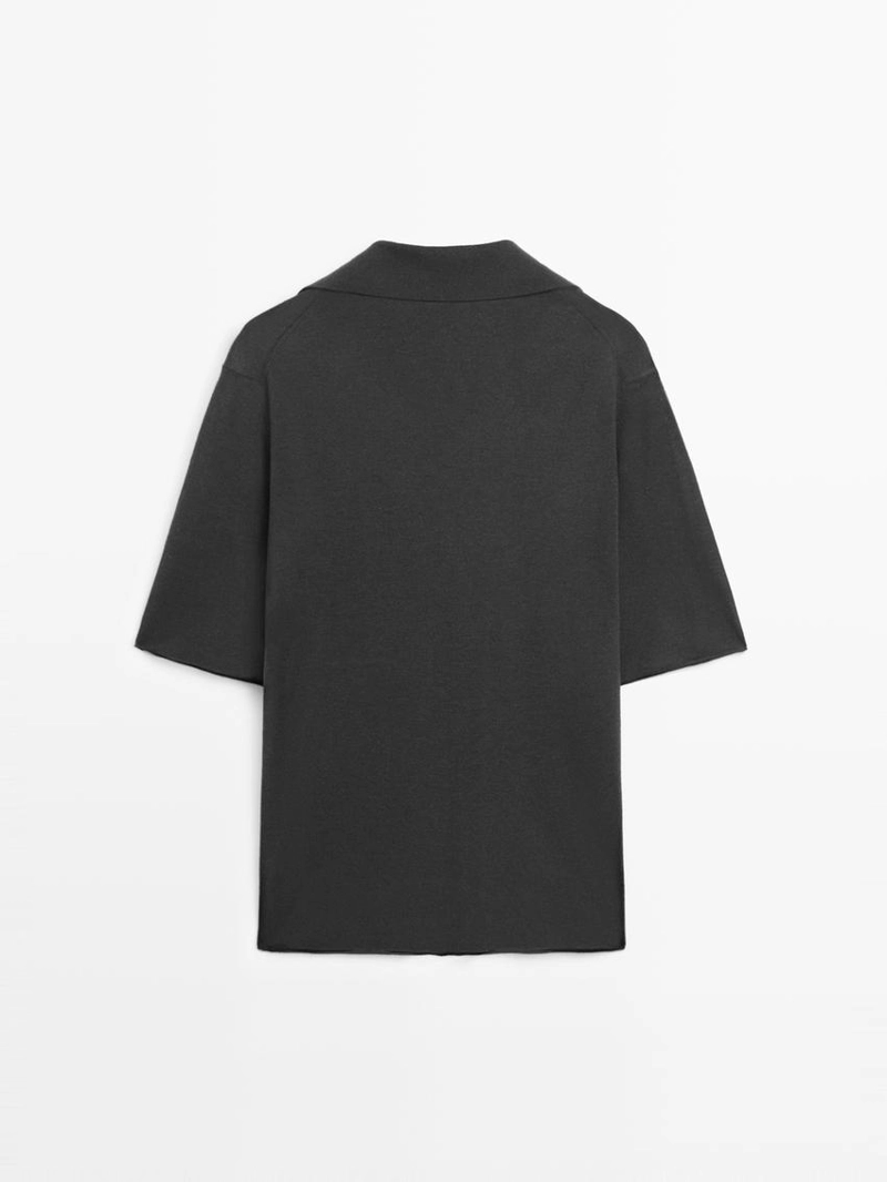 Свитер с объемным воротником из шелково-шерстяной смеси