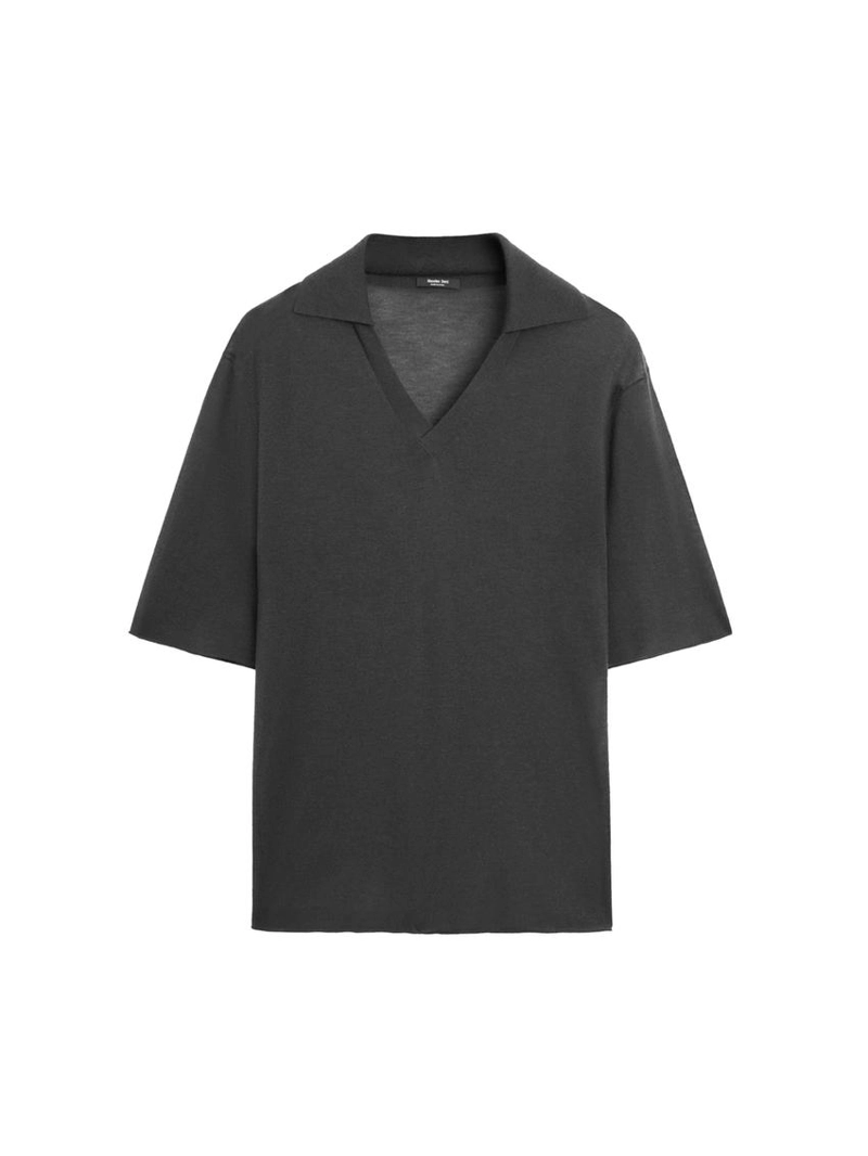 Свитер с объемным воротником из шелково-шерстяной смеси