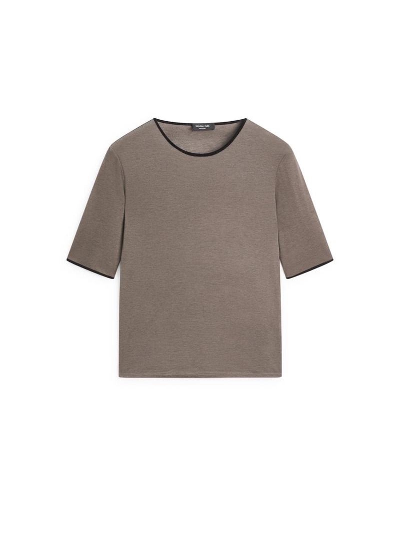 Футболка из шерстяной смеси с контрастными деталями