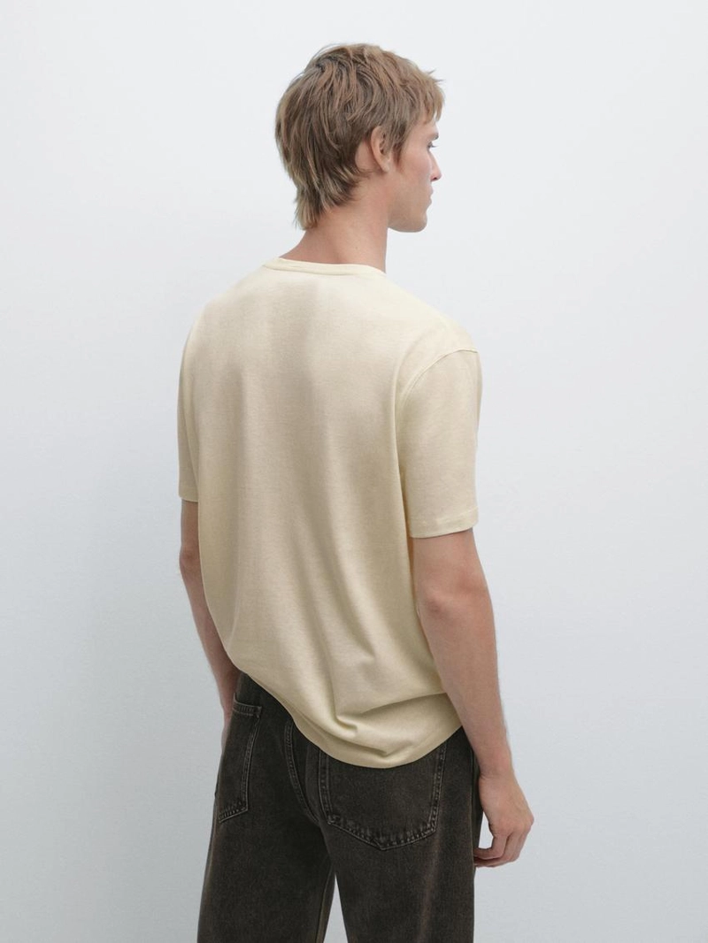 Футболка из хлопково-шерстяной смеси с коротким рукавом