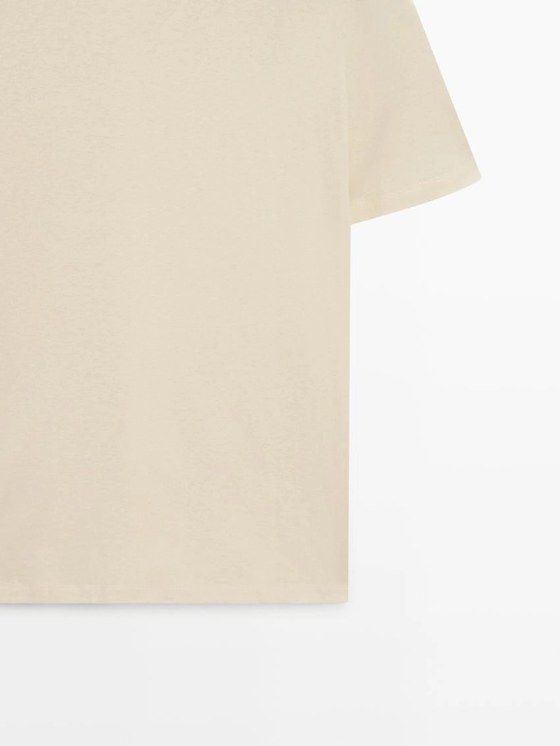 Футболка из хлопково-шерстяной смеси с коротким рукавом