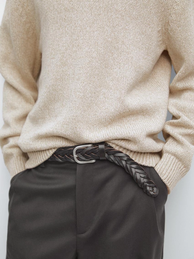 Джемпер с круглым вырезом из смесового хлопка