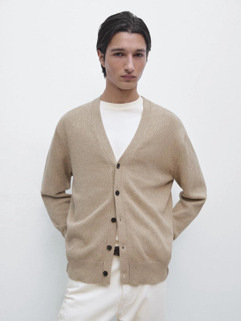 Кардиган из вязаного трикотажа из 100% хлопка