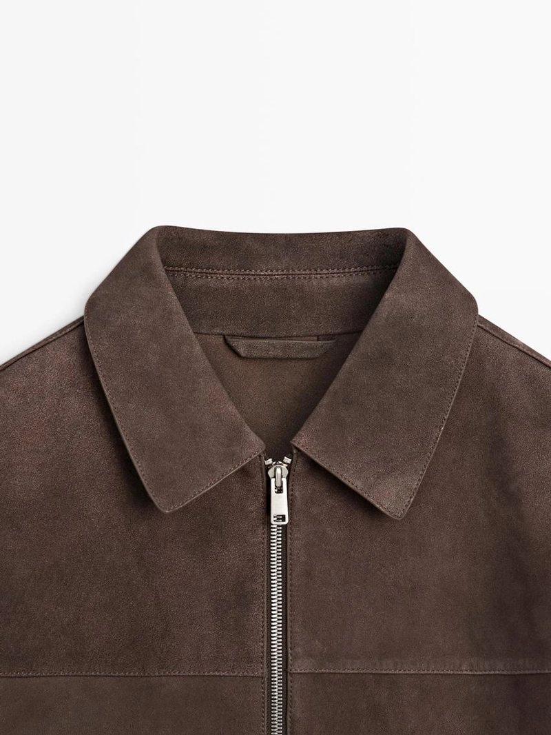 Куртка из козьей кожи с замшевой отделкой