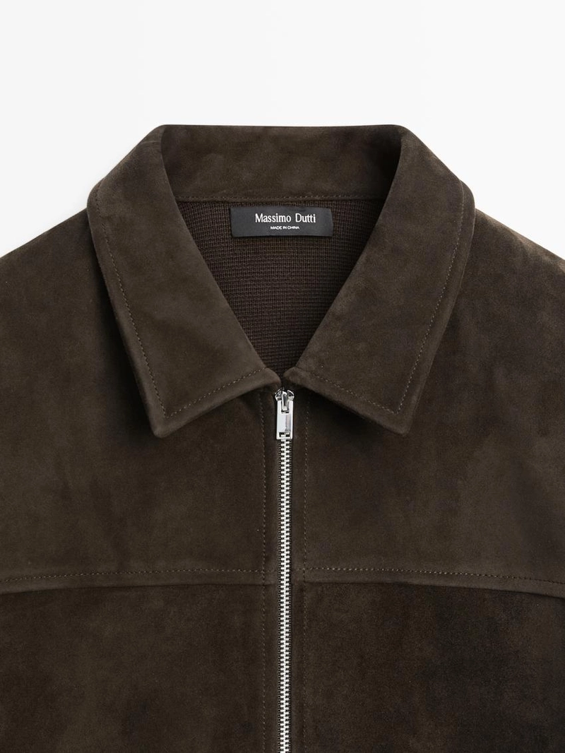 Куртка смешанного кроя с кожей из хлопка