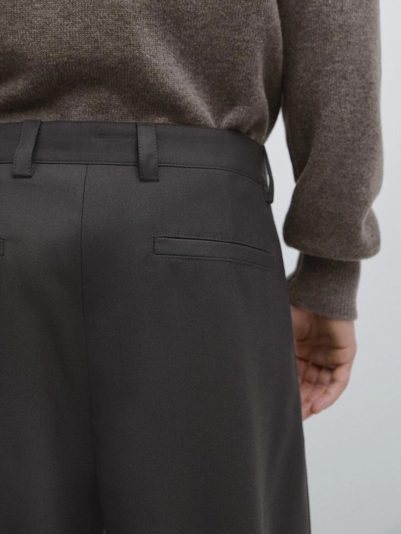 Брюки свободного кроя из шерсти