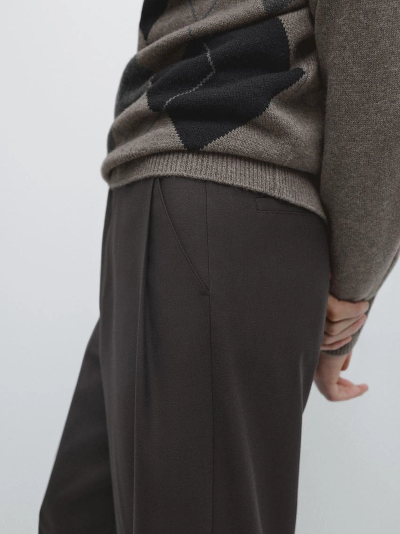 Брюки свободного кроя из шерсти