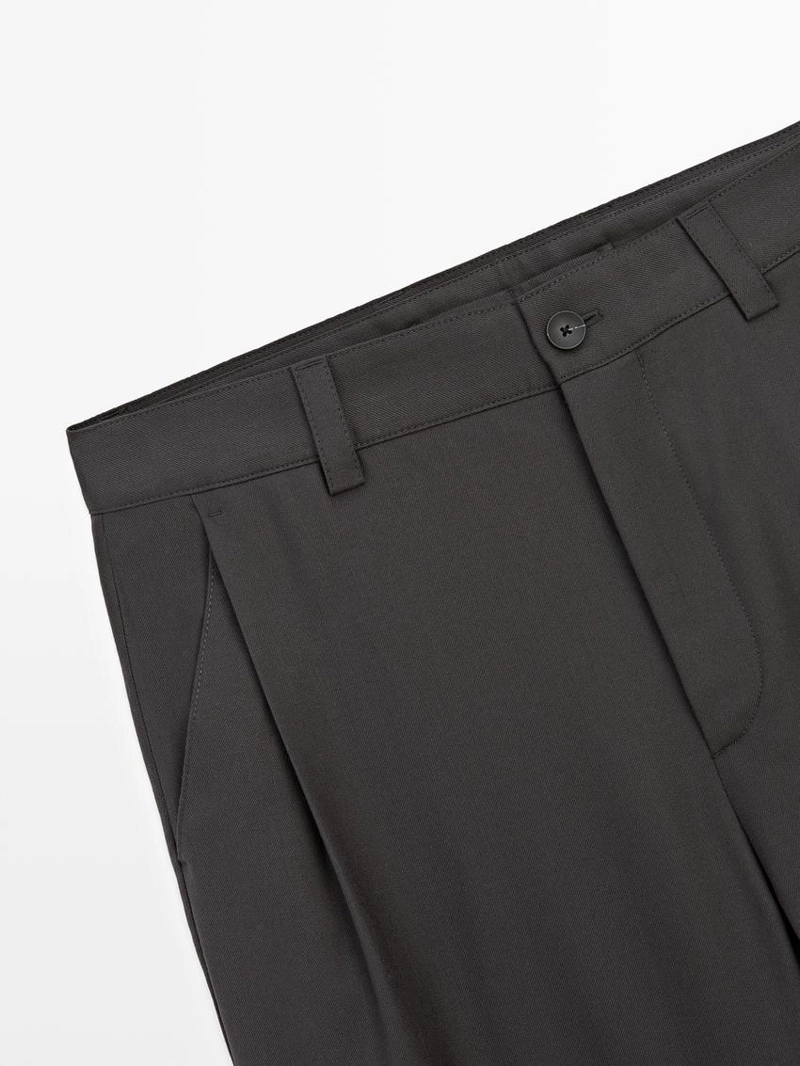 Брюки свободного кроя из шерсти