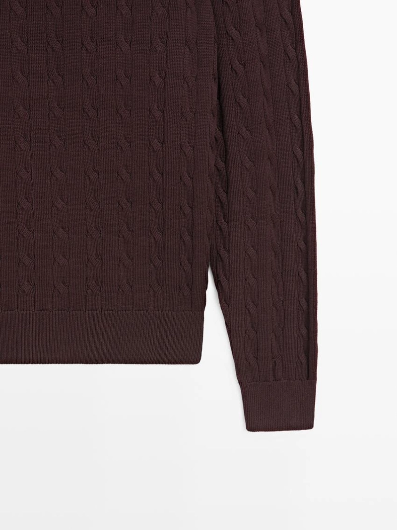 Свитер с крупной вязкой из хлопка