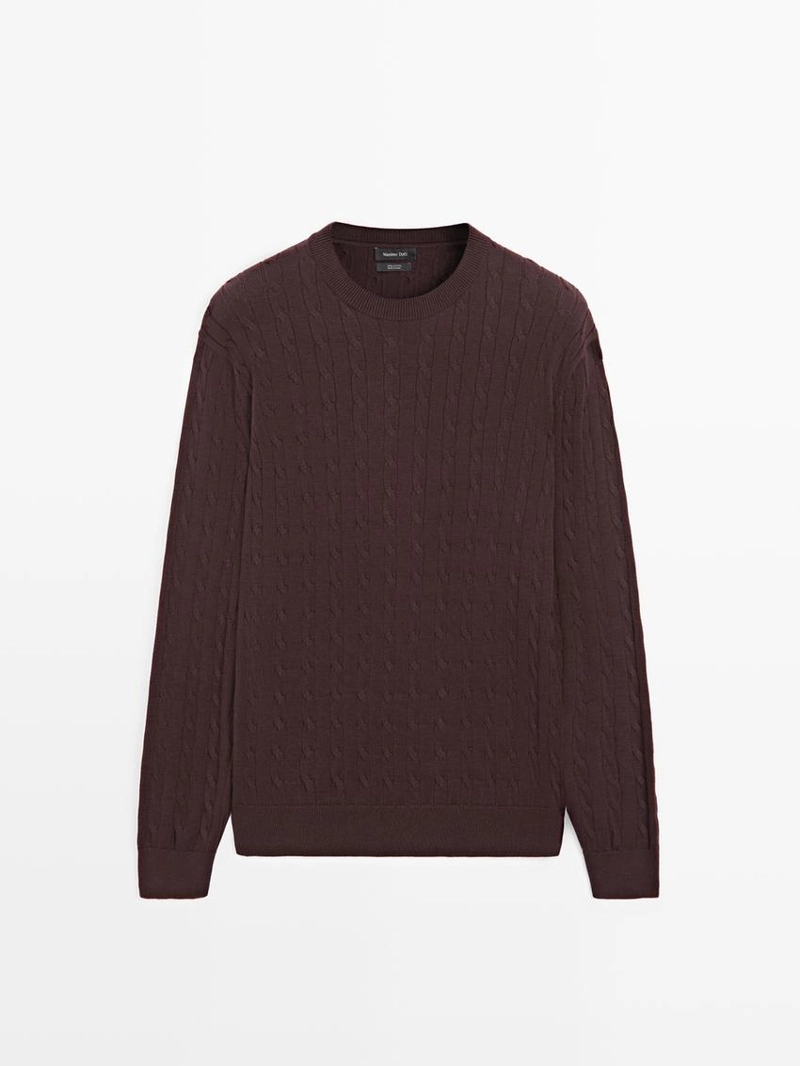 Свитер с крупной вязкой из хлопка