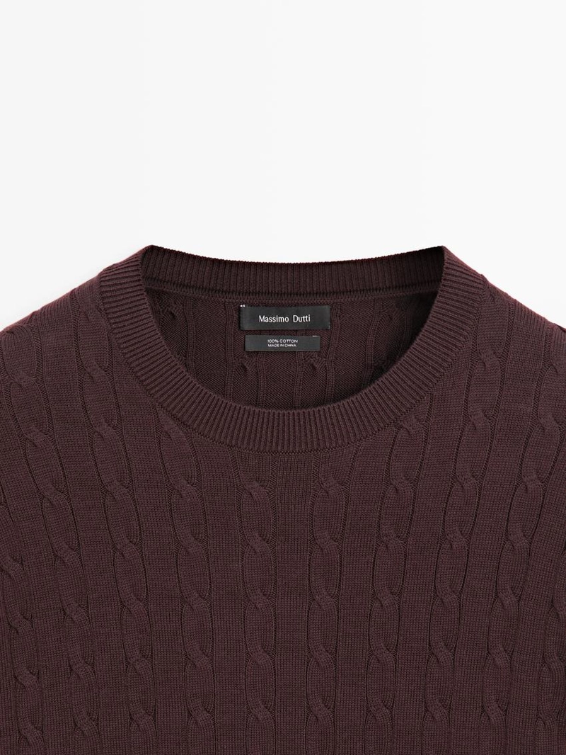 Свитер с крупной вязкой из хлопка