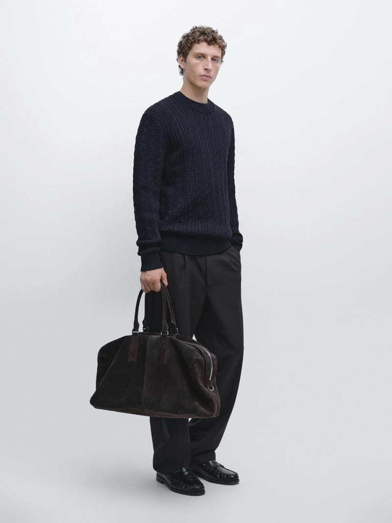 Свитер с круглым вырезом из хлопка 100%