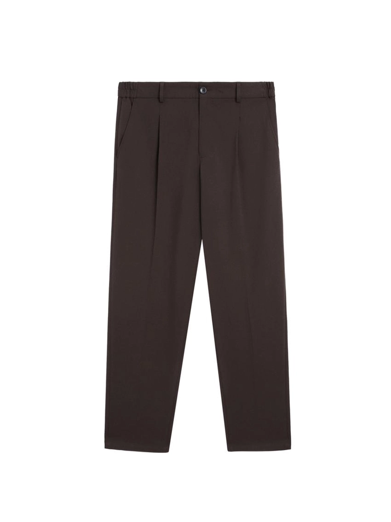 Брюки свободного кроя с защипами