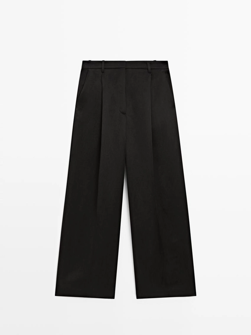 Брюки свободного кроя с запахом