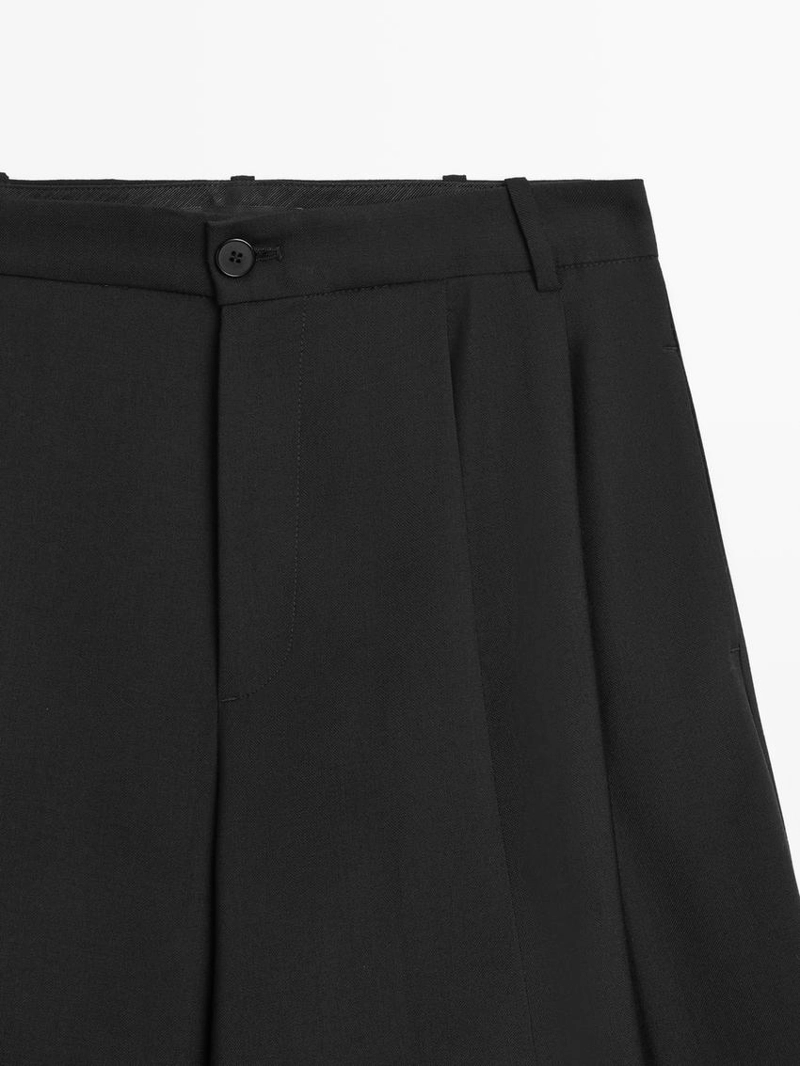 Брюки с линией ластовицы из текстиля с эффектом плиссировки