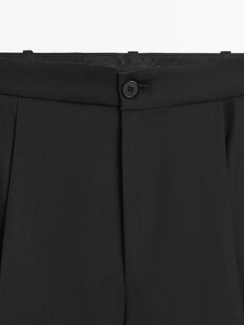 Брюки с линией ластовицы из текстиля с эффектом плиссировки