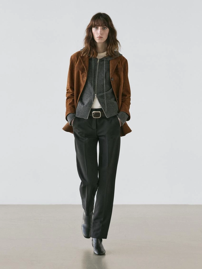 Кардиган из шерстяно-смесового трикотажа с молнией и капюшоном