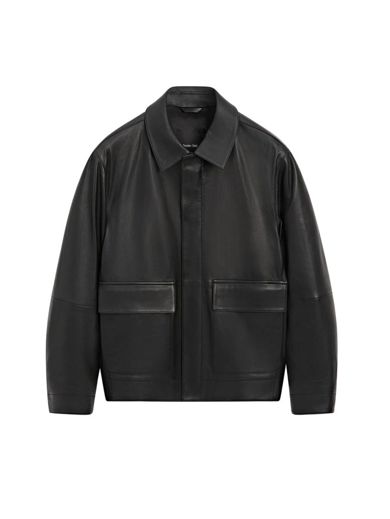 Кожаная куртка из овечьей кожи с карманами